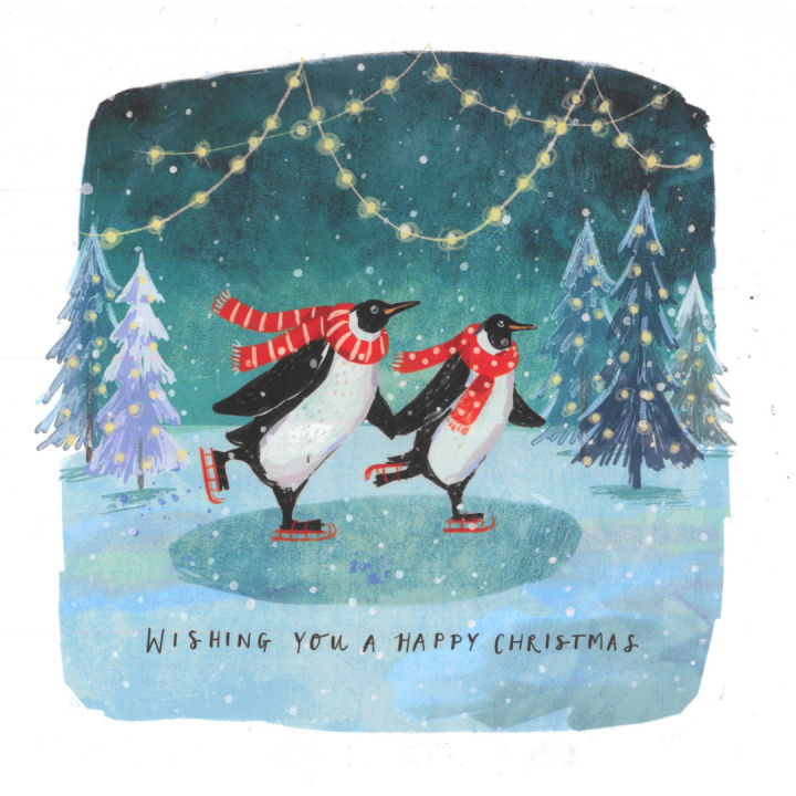 Primary image for UCLH Charity Christmas card - Ice skating penguins